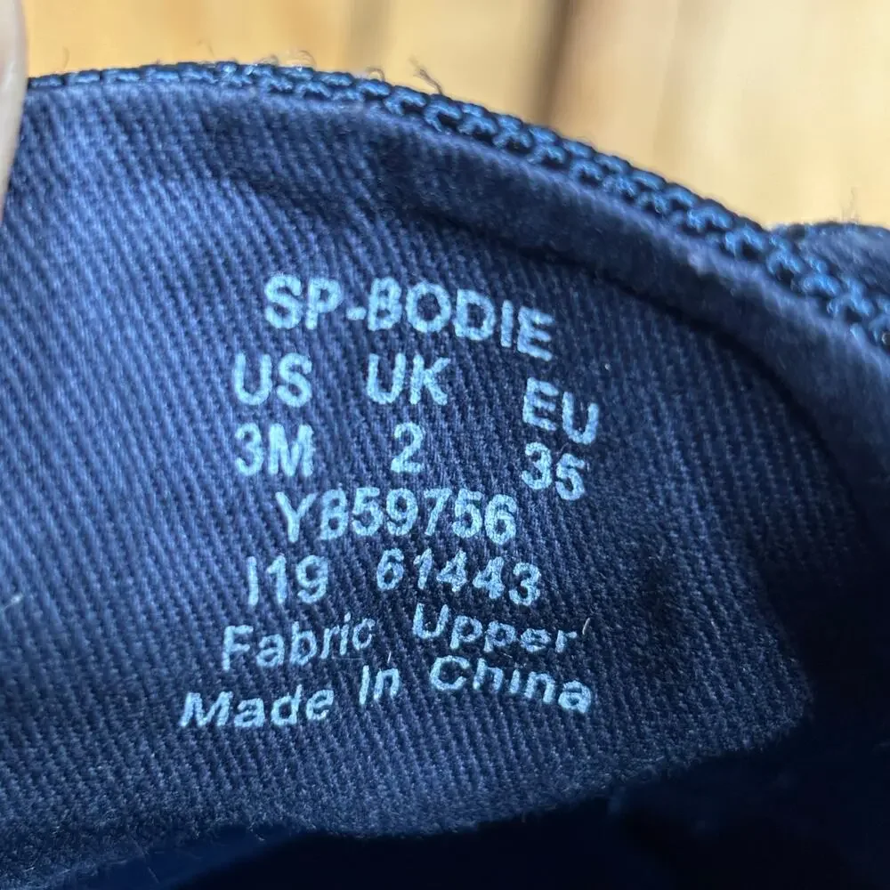 Sperry Bodie Navy Knit Textile Washable Comfort Sneakers Boys Size 3